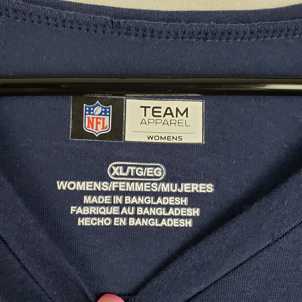 NFL Team Apparel XL Seattle Seahawks Football Twist Front Tee Navy Sporty Simple - Picture 3 of 9